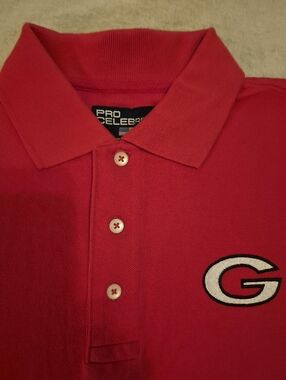Men’s Red Polo with Embroidered G Chest Patch